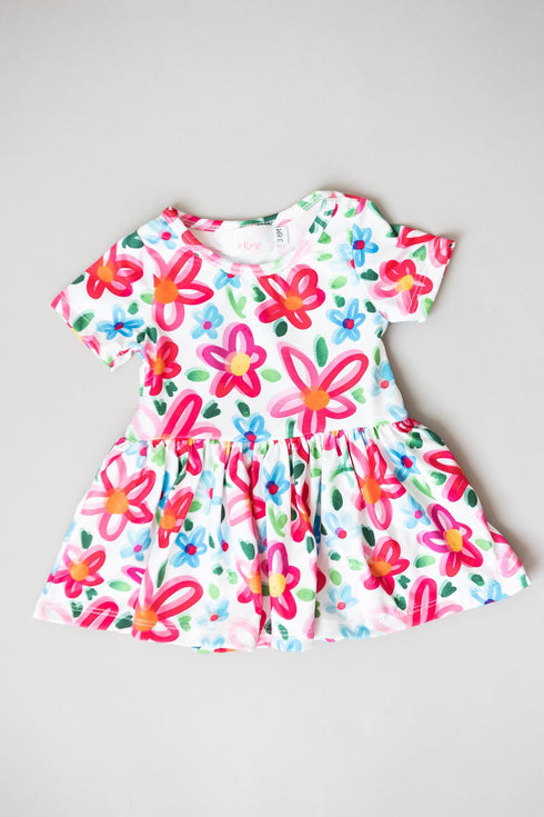 neon-floral-s-s-twirl-bodysuit Mila &  Rose - Sophia's Style-Neon Floral S/S Twirl Bodysuit-0-3M--1
